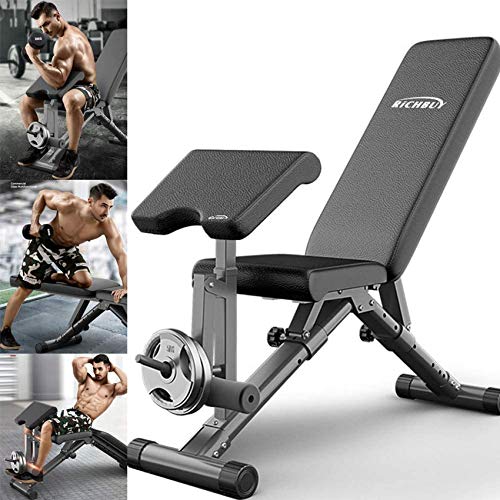 Wghz Banco de Pesas con extensión de piernas y Curl de piernas, Banco de Entrenamiento Multifuncional Plegable, Banco Inclinado Ajustable con Mancuernas para Gimnasio en casa Wghz Banco de Pesas con extensión de piernas y Curl de piernas, Banco de Entrenamiento Multifuncional Plegable, Banco Inclinado Ajustable con Mancuernas para Gimnasio en casa