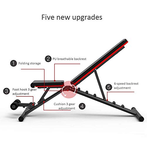 Wghz Banco Plegable Inclinado Ajustable Taburete Plegable con Mancuernas Extensión de piernas y Curl de piernas Banco para Levantamiento de Pesas Respaldo Ajustable múltiple para Principiantes y Wghz Banco Plegable Inclinado Ajustable Taburete Plegable con Mancuernas Extensión de piernas y Curl de piernas Banco para Levantamiento de Pesas Respaldo Ajustable múltiple para Principiantes y