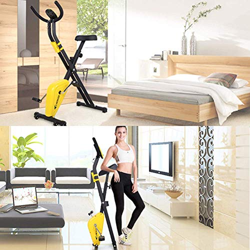 Wghz Bicicleta estática para Entrenamiento en Interiores con Respaldo, Plegable para el hogar, Ciclismo, Mini Pedal, Bicicleta estática, Pantalla LCD, Entrenamiento Cardiovascular para piernas