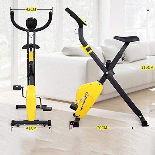 Wghz Bicicleta estática para Entrenamiento en Interiores con Respaldo, Plegable para el hogar, Ciclismo, Mini Pedal, Bicicleta estática, Pantalla LCD, Entrenamiento Cardiovascular para piernas