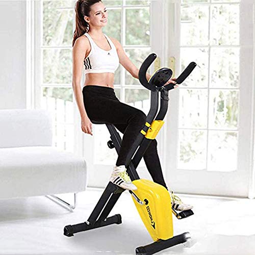 Wghz Bicicleta estática para Entrenamiento en Interiores con Respaldo, Plegable para el hogar, Ciclismo, Mini Pedal, Bicicleta estática, Pantalla LCD, Entrenamiento Cardiovascular para piernas