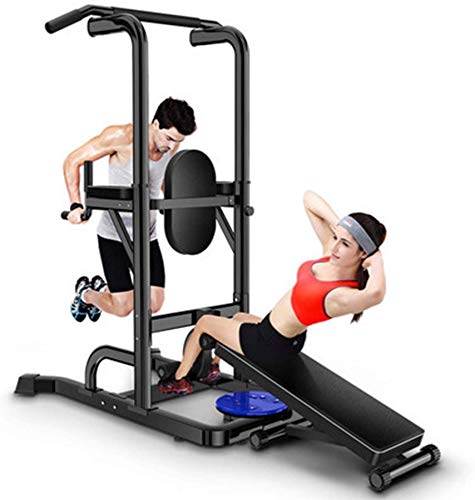 Wghz Power Tower Barra de dominadas estación de Buceo y dominadas de Altura Ajustable estación de Entrenamiento de Fuerza Multifuncional para el Gimnasio (Negro) Wghz Power Tower Barra de dominadas estación de Buceo y dominadas de Altura Ajustable estación de Entrenamiento de Fuerza Multifuncional para el Gimnasio (Negro)
