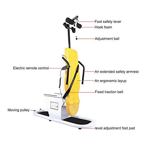 WGYDREAM Tabla de inversión Máquina Invertida eléctrica de la Tabla de la lversión Equipo casero de la Aptitud Tratamiento eficaz Hernia Plato, Dolor de Espalda, Reversible (Color : Yellow)