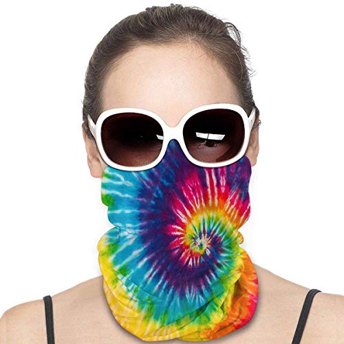 WH-CLA Estampado con Efecto Tie Dye Arcoíris Pasamontañas Antideslizante Cuello Pañuelo Microfibra Polainas De Cuello Elegante Calentador De Cuello para Motocicleta,Pesca,Partido