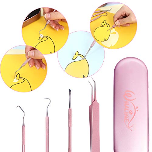 Whaline Craft - Herramienta de vinilo adhesivo (4 piezas, acero inoxidable, precisión con estuche, papel de deshierba, kit de herramientas para siluetas, cameos, raspador de letras, pinzas de espátula Whaline Craft - Herramienta de vinilo adhesivo (4 piezas, acero inoxidable, precisión con estuche, papel de deshierba, kit de herramientas para siluetas, cameos, raspador de letras, pinzas de espátula
