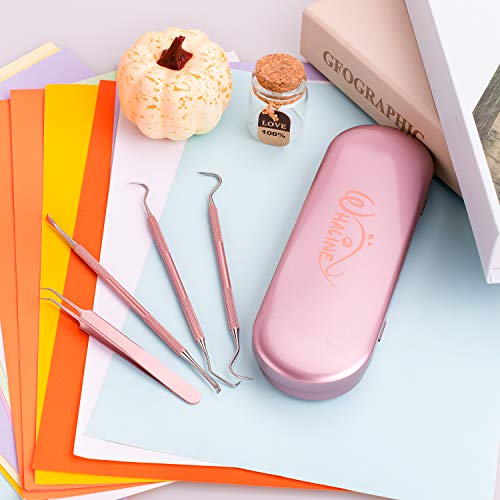 Whaline Craft - Herramienta de vinilo adhesivo (4 piezas, acero inoxidable, precisión con estuche, papel de deshierba, kit de herramientas para siluetas, cameos, raspador de letras, pinzas de espátula Whaline Craft - Herramienta de vinilo adhesivo (4 piezas, acero inoxidable, precisión con estuche, papel de deshierba, kit de herramientas para siluetas, cameos, raspador de letras, pinzas de espátula