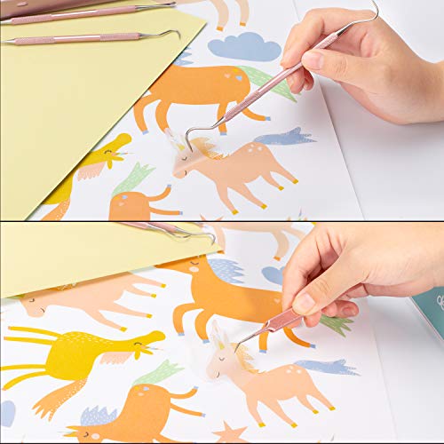 Whaline Craft - Herramienta de vinilo adhesivo (4 piezas, acero inoxidable, precisión con estuche, papel de deshierba, kit de herramientas para siluetas, cameos, raspador de letras, pinzas de espátula Whaline Craft - Herramienta de vinilo adhesivo (4 piezas, acero inoxidable, precisión con estuche, papel de deshierba, kit de herramientas para siluetas, cameos, raspador de letras, pinzas de espátula