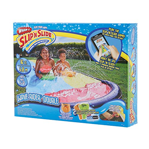 Wham-O-64120 Slip and Slide Double Wave Rider con boogies, Multicolor (64120) Wham-O-64120 Slip and Slide Double Wave Rider con boogies, Multicolor (64120)