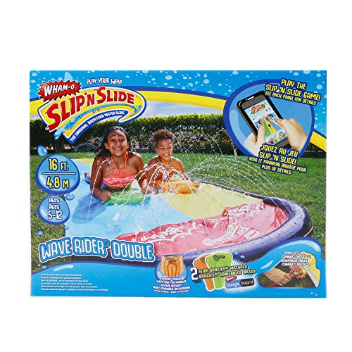 Wham-O-64120 Slip and Slide Double Wave Rider con boogies, Multicolor (64120) Wham-O-64120 Slip and Slide Double Wave Rider con boogies, Multicolor (64120)