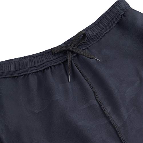 WHCREAT Para Hombres con Pantalones Cortos para Correr Bolsillos con Cremallera para Entrenamiento de Gimnasio L