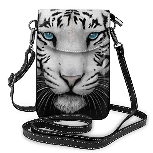 White Tiger Small Cell Phone Purse Bolso de Hombro Multiusos Wallet-340 White Tiger Small Cell Phone Purse Bolso de Hombro Multiusos Wallet-340