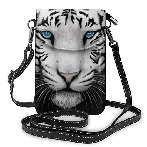 White Tiger Small Cell Phone Purse Bolso de Hombro Multiusos Wallet-340