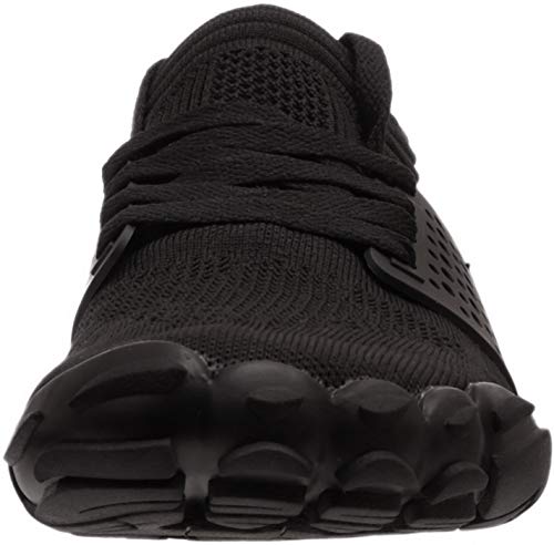 WHITIN Zapatilla Minimalista de Barefoot Trail Running para Hombre Five Fingers Fivefingers Zapato Descalzo Correr Deportivas Fitness Gimnasio Calzado Asfalto Negro 44 EU