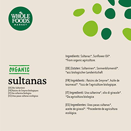 Whole Foods Market - Uvas pasas sultanas ecológicas, 250 g