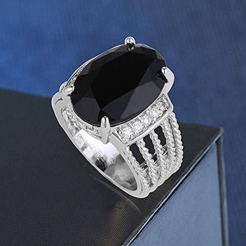 WHX Anillo para Mujeres Totalmente Ajustable en, Anillo de circón Micro-incrustado para Hombres y Mujeres. Anillo de Piedras Preciosas de geometría elíptica para Todas Las Ocasiones.