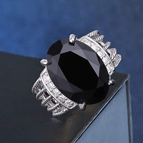 WHX Anillo para Mujeres Totalmente Ajustable en, Anillo de circón Micro-incrustado para Hombres y Mujeres. Anillo de Piedras Preciosas de geometría elíptica para Todas Las Ocasiones.