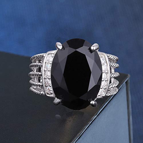 WHX Anillo para Mujeres Totalmente Ajustable en, Anillo de circón Micro-incrustado para Hombres y Mujeres. Anillo de Piedras Preciosas de geometría elíptica para Todas Las Ocasiones.