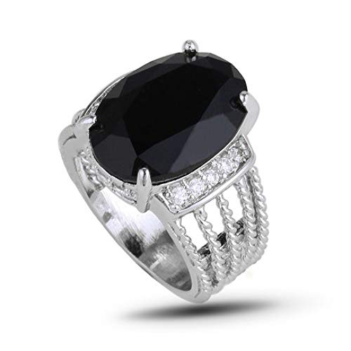 WHX Anillo para Mujeres Totalmente Ajustable en, Anillo de circón Micro-incrustado para Hombres y Mujeres. Anillo de Piedras Preciosas de geometría elíptica para Todas Las Ocasiones.