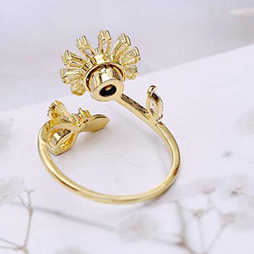 WHX Anillo para Mujeres Totalmente Ajustable en,Sortija giratoria pequeña Abeja giratoria para Todas Las Ocasiones