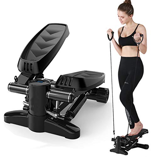 WHY Twister Stepper, Swing Stepper con Pantalla Multifuncional Y Cuerdas De Resistencia Step Cardio Fitness Maquina De Subir Escaleras Casa Carga -150KG