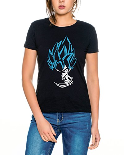 WhyKiki Super Son Goku Camiseta de Mujer Goku Dragon Master Son Ball Vegeta Turtle Roshi Db, Farbe2:Schwarz/Blau;Größe2:XXL