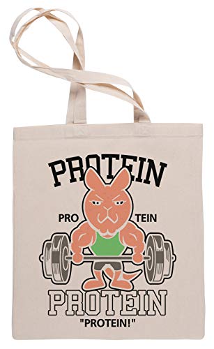 Wigoro Protein Gym Bolsa De Compras Tote Beige Shopping Bag