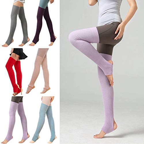 Wiivilik 1 Par Mujeres Niñas Calentadores de la Pierna Calcetines Largos sin Base de Calcetines de Invierno de Baile de otoño Medias Ballet Yoga