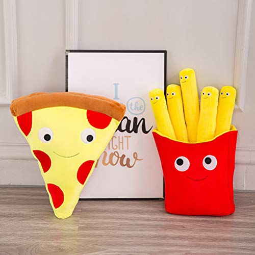 Wiivilik Fries de Dibujos Animados Simulación Pizza Cojín Almohadilla de la Felpa de Peluche de Juguete muñeca niños Casa Comprar Restaurante Decoración del Regalo de cumpleaños muñecos de Peluche