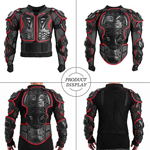 WILDKEN Chaqueta de Protección para Motocross Motos Ropa Protectora de Cuerpo Armadura Completo Profesional de Motocicleta Deportiva para Hombres Columna Vertebral Hombro Mujer Pecho (Rojo, 2XL)