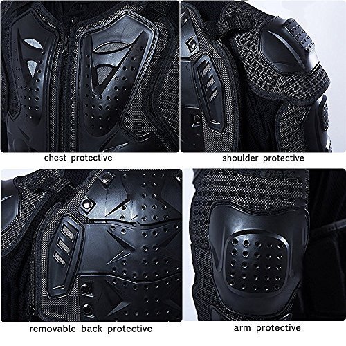 WILDKEN Chaqueta de Protección para Motocross Motos Ropa Protectora de Cuerpo Armadura Completo Profesional de Motocicleta Deportiva para Hombres Columna Vertebral Hombro Mujer Pecho (Rojo, 2XL)