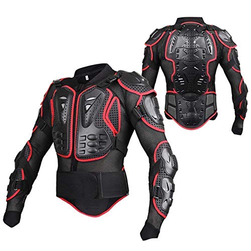 WILDKEN Chaqueta de Protección para Motocross Motos Ropa Protectora de Cuerpo Armadura Completo Profesional de Motocicleta Deportiva para Hombres Columna Vertebral Hombro Mujer Pecho (Rojo, 2XL)