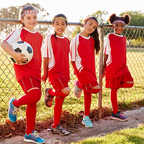 WILLBOND 16 Cintas de Pelo de Fútbol Accesorios de Pelo de Fútbol Scrunchies de Pelo de Fútbol Diademas de Fútbol Cinta de Pelo sin Pliegues Soporte de Cola de Caballo Elástico