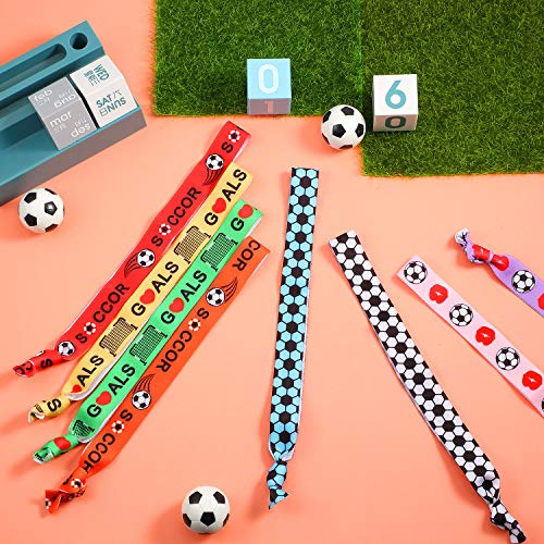 WILLBOND 16 Cintas de Pelo de Fútbol Accesorios de Pelo de Fútbol Scrunchies de Pelo de Fútbol Diademas de Fútbol Cinta de Pelo sin Pliegues Soporte de Cola de Caballo Elástico