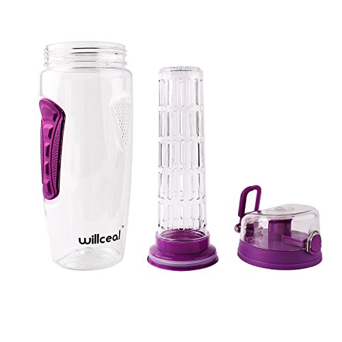 willceal Botella de Agua con Tapa para infusiones de Frutas, Resistente, con diseño a Prueba de Fugas, tamaño Grande, Ideal para Llevar Cuando Haces Deportes, para IR a Acampar (Púrpura) willceal Botella de Agua con Tapa para infusiones de Frutas, Resistente, con diseño a Prueba de Fugas, tamaño Grande, Ideal para Llevar Cuando Haces Deportes, para IR a Acampar (Púrpura)