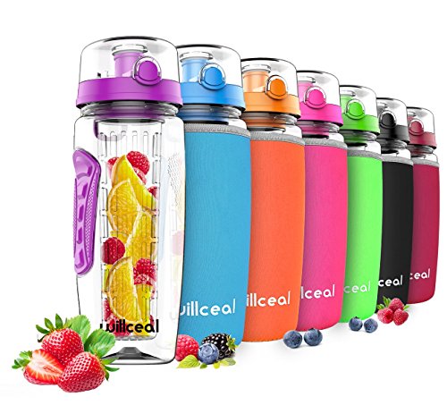 willceal Botella de Agua con Tapa para infusiones de Frutas, Resistente, con diseño a Prueba de Fugas, tamaño Grande, Ideal para Llevar Cuando Haces Deportes, para IR a Acampar (Púrpura) willceal Botella de Agua con Tapa para infusiones de Frutas, Resistente, con diseño a Prueba de Fugas, tamaño Grande, Ideal para Llevar Cuando Haces Deportes, para IR a Acampar (Púrpura)