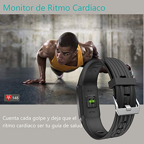 Willful Pulsera Actividad, Impermeable IP68 Pulsera Inteligente con Pulsómetro, Reloj Inteligente para Deporte, Podómetro, Pulsera Deporte para Android y iOS Teléfono móvil para Hombres Mujeres Niños