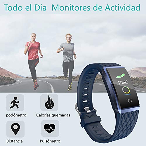 Willful Pulsera Actividad, Impermeable IP68 Pulsera Inteligente con Pulsómetro, Reloj Inteligente para Deporte, Podómetro, Pulsera Deporte para Android y iOS Teléfono móvil para Hombres Mujeres