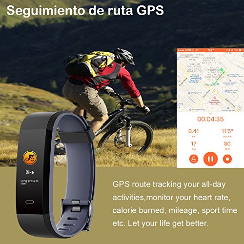 Willful Pulsera Actividad, Pulsera Actividad Inteligente Pantalla Color Reloj con Pulsómetro Impermeable IP68 Podómetro Pulsera Deportiva Reloj para Xiaomi Samsung Huawei Android iPhone iOS Teléfono