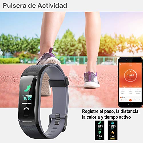 Willful Pulsera de Actividad, Pulsera Inteligente con Pulsómetro Reloj Inteligente Impermeable IP68 Pulsera para Deporte Pulsera Actividad Inteligente para Mujer Hombre para Android iOS Teléfono
