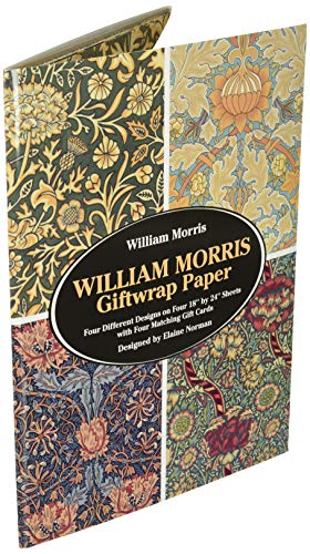 William Morris Giftwrap Paper: 4 Different Designs on Four 18"X24" Sheets with Four Matching Gift Cards (Dover Giftwrap)