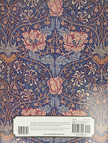 William Morris Giftwrap Paper: 4 Different Designs on Four 18"X24" Sheets with Four Matching Gift Cards (Dover Giftwrap)