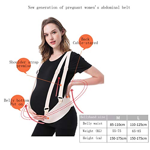 WILLQ Cinturón de Maternidad, Correas de Hombro del cinturón de mamá, Banda de sujeción del Vientre prenatal, arnés de Embarazo, Ligero y Transpirable,Flesh,L WILLQ Cinturón de Maternidad, Correas de Hombro del cinturón de mamá, Banda de sujeción del Vientre prenatal, arnés de Embarazo, Ligero y Transpirable,Flesh,L