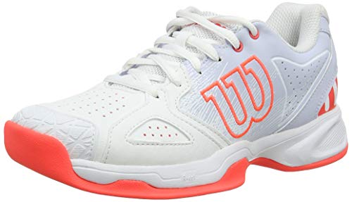 Wilson Kaos Devo Carpet W Zapatilla de Tenis para tenistas de Cualquier Nivel, para Pistas de Interior/moqueta, sintético, para Mujer, Blanco/Azul Claro/Rojo Talla 37 2/3 EU Wilson Kaos Devo Carpet W Zapatilla de Tenis para tenistas de Cualquier Nivel, para Pistas de Interior/moqueta, sintético, para Mujer, Blanco/Azul Claro/Rojo Talla 37 2/3 EU