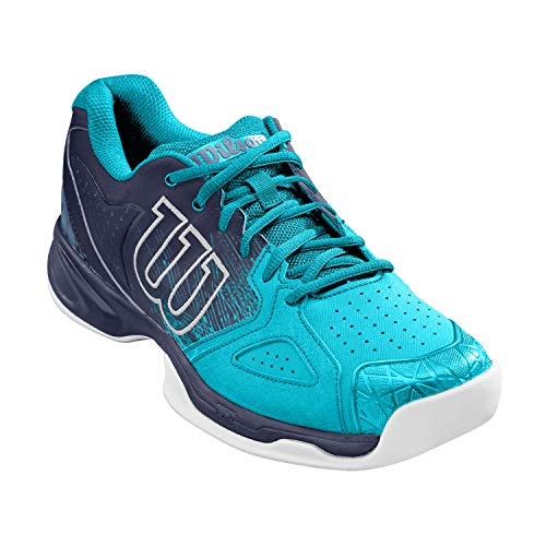 Wilson Kaos Devo Carpet, Zapatilla de Tenis para Pistas de Interior, tenistas de Cualquier Nivel para Hombre, Azul/Azul Claro/Blanco, 41 1/3 EU