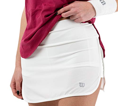 Wilson Mujer, W TRAINING 12.5 SKIRT, Falda de tenis, Poliéster/Elastano, Blanco, Talla XS, WRA783201