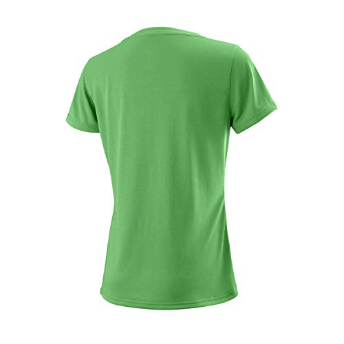 Wilson Mujer, W UWII SCRIPT TECH TEE, Camiseta de tenis manga corta, Poliéster, Verde (Andean Toucan)/Blanco, Talla L, WRA770508 Wilson Mujer, W UWII SCRIPT TECH TEE, Camiseta de tenis manga corta, Poliéster, Verde (Andean Toucan)/Blanco, Talla L, WRA770508