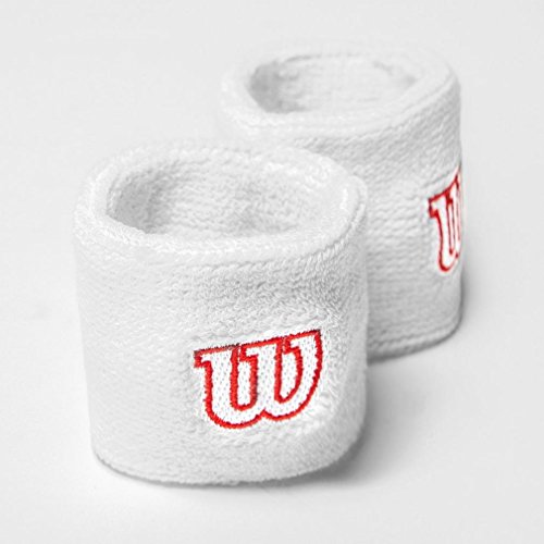 Wilson Muñequera de tenis, Felpa francesa, Talla única, Blanco, WR5602100 Wilson Muñequera de tenis, Felpa francesa, Talla única, Blanco, WR5602100