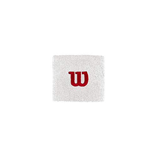 Wilson Muñequera de tenis, Felpa francesa, Talla única, Blanco, WR5602100 Wilson Muñequera de tenis, Felpa francesa, Talla única, Blanco, WR5602100
