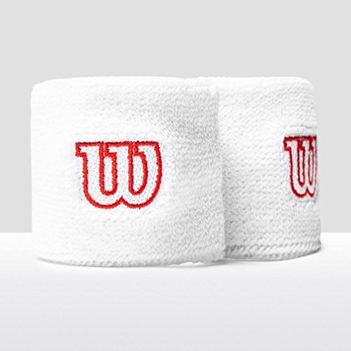 Wilson Muñequera de tenis, Felpa francesa, Talla única, Blanco, WR5602100 Wilson Muñequera de tenis, Felpa francesa, Talla única, Blanco, WR5602100