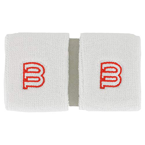 Wilson Muñequera de tenis, Felpa francesa, Talla única, Blanco, WR5602100 Wilson Muñequera de tenis, Felpa francesa, Talla única, Blanco, WR5602100